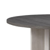 Kysa Dining Table | 47" Gray Round Top | Cross U Pedestal Base | White