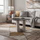 Kysa Dining Table | 47" Gray Round Top | Cross U Pedestal Base | White