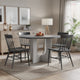 Kysa Dining Table | 47" Gray Round Top | Cross U Pedestal Base | White