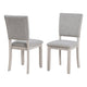Kysa 4pc Dining Chair Set | Light Gray Upholstered Seat & Back | White