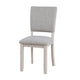 Kysa 4pc Dining Chair Set | Light Gray Upholstered Seat & Back | White