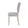 Kysa 4pc Dining Chair Set | Light Gray Upholstered Seat & Back | White