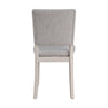 Kysa 4pc Dining Chair Set | Light Gray Upholstered Seat & Back | White