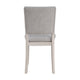 Kysa 4pc Dining Chair Set | Light Gray Upholstered Seat & Back | White