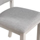 Kysa 4pc Dining Chair Set | Light Gray Upholstered Seat & Back | White