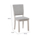 Kysa 4pc Dining Chair Set | Light Gray Upholstered Seat & Back | White