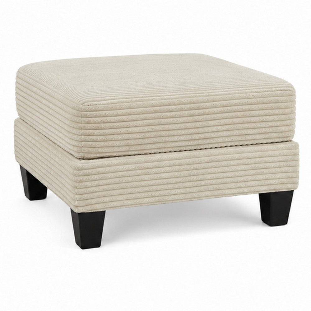 Mysi Storage Ottoman | Beige Wide Wale Corduroy Upholstery | 31"