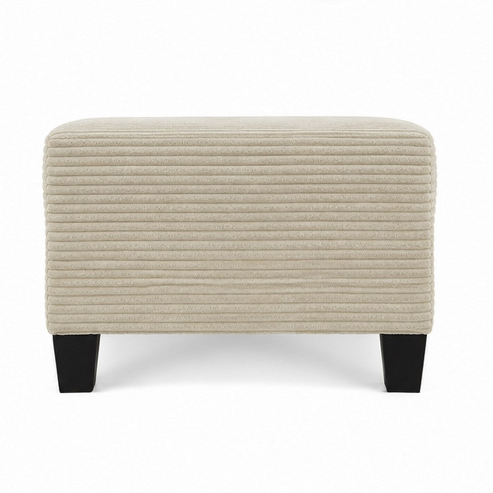 Mysi Storage Ottoman | Beige Wide Wale Corduroy Upholstery | 31"