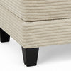 Mysi Storage Ottoman | Beige Wide Wale Corduroy Upholstery | 31"