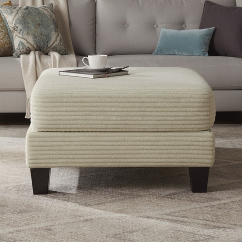 Mysi Storage Ottoman | Beige Wide Wale Corduroy Upholstery | 31"