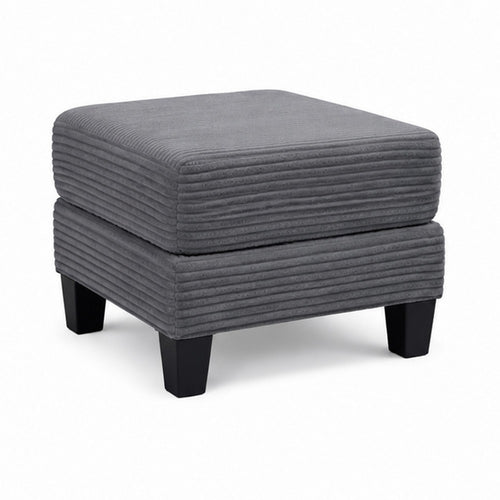 Mysi Storage Ottoman | Dark Gray Wide Wale Corduroy Upholstery | 31"