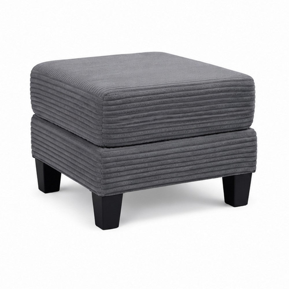 Mysi Storage Ottoman | Dark Gray Wide Wale Corduroy Upholstery | 31"