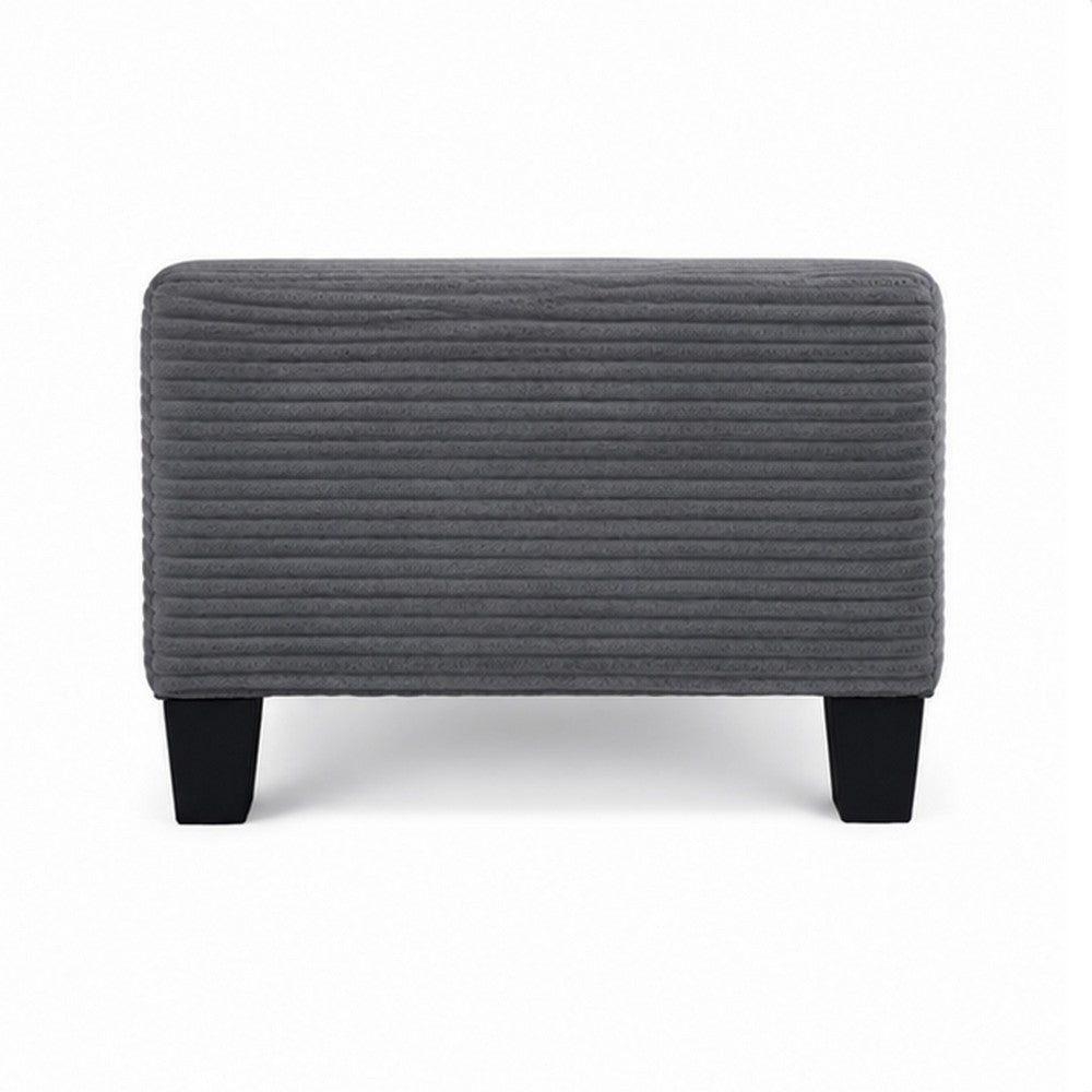 Mysi Storage Ottoman | Dark Gray Wide Wale Corduroy Upholstery | 31"