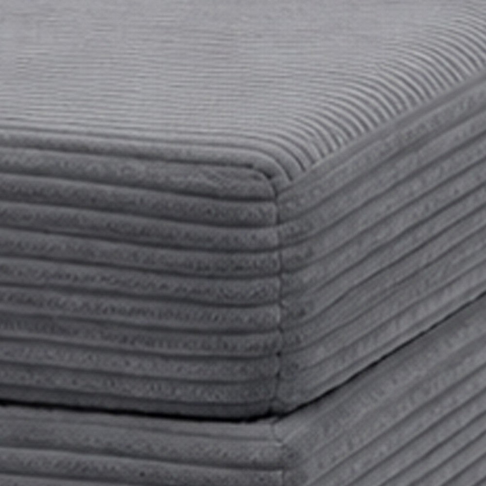 Mysi Storage Ottoman | Dark Gray Wide Wale Corduroy Upholstery | 31"