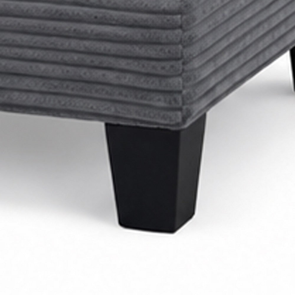 Mysi Storage Ottoman | Dark Gray Wide Wale Corduroy Upholstery | 31"