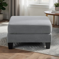 Mysi Storage Ottoman | Dark Gray Wide Wale Corduroy Upholstery | 31"