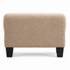 Cysa Storage Ottoman | Beige Boucle Upholstery | Brown Legs | 31"
