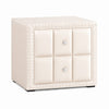 Fysa Nightst& | 2 Drawers | Crystal Knobs | Tufted Beige Upholstery