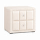 Fysa Nightst& | 2 Drawers | Crystal Knobs | Tufted Beige Upholstery