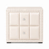 Fysa Nightst& | 2 Drawers | Crystal Knobs | Tufted Beige Upholstery