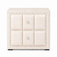 Fysa Nightst& | 2 Drawers | Crystal Knobs | Tufted Beige Upholstery