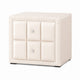 Fysa Nightst& | 2 Drawers | Crystal Knobs | Tufted Beige Upholstery