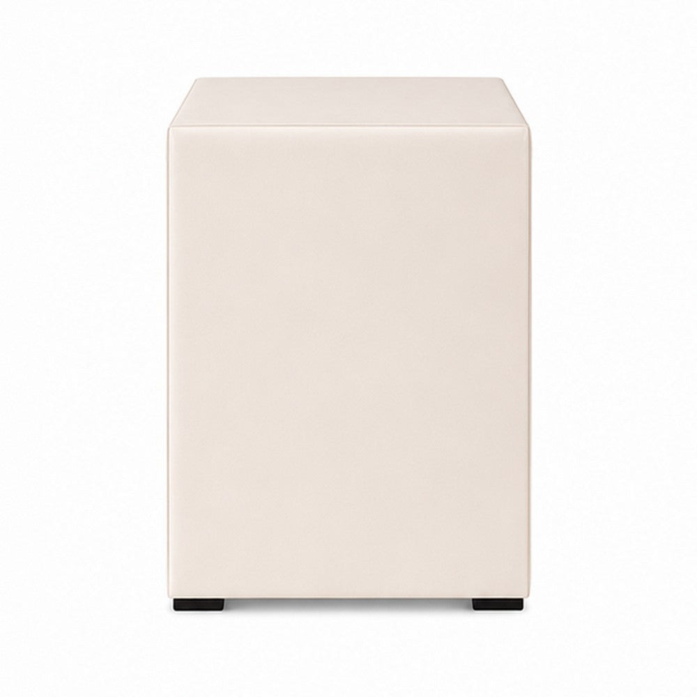 Fysa Nightst& | 2 Drawers | Crystal Knobs | Tufted Beige Upholstery