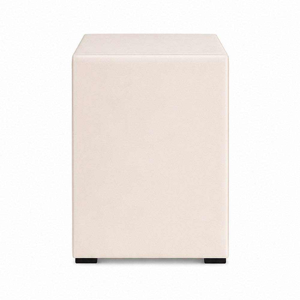Fysa Nightst& | 2 Drawers | Crystal Knobs | Tufted Beige Upholstery