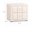 Fysa Nightst& | 2 Drawers | Crystal Knobs | Tufted Beige Upholstery