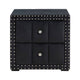 Fysa Nightst& | 2 Drawers | Crystal Knobs | Tufted Black Upholstery