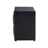 Fysa Nightst& | 2 Drawers | Crystal Knobs | Tufted Black Upholstery