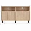 Iho TV St& Media Cabinet | 4 Doors | Black Legs | 56" Natural Brown