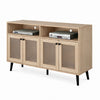 Iho TV St& Media Cabinet | 4 Doors | Black Legs | 56" Natural Brown