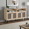 Iho TV St& Media Cabinet | 4 Doors | Black Legs | 56" Natural Brown
