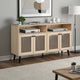 Iho TV St& Media Cabinet | 4 Doors | Black Legs | 56" Natural Brown