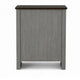 Gera Side Table | 16" Dark Brown Top | X Barn Door | Open Shelf | Gray