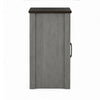 Gera Side Table | 16" Dark Brown Top | X Barn Door | Open Shelf | Gray