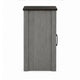Gera Side Table | 16" Dark Brown Top | X Barn Door | Open Shelf | Gray