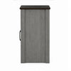 Gera Side Table | 16" Dark Brown Top | X Barn Door | Open Shelf | Gray