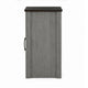Gera Side Table | 16" Dark Brown Top | X Barn Door | Open Shelf | Gray