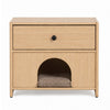Cera Side End Table with Pet Nook | 1 Drawer | 16" Natural Brown
