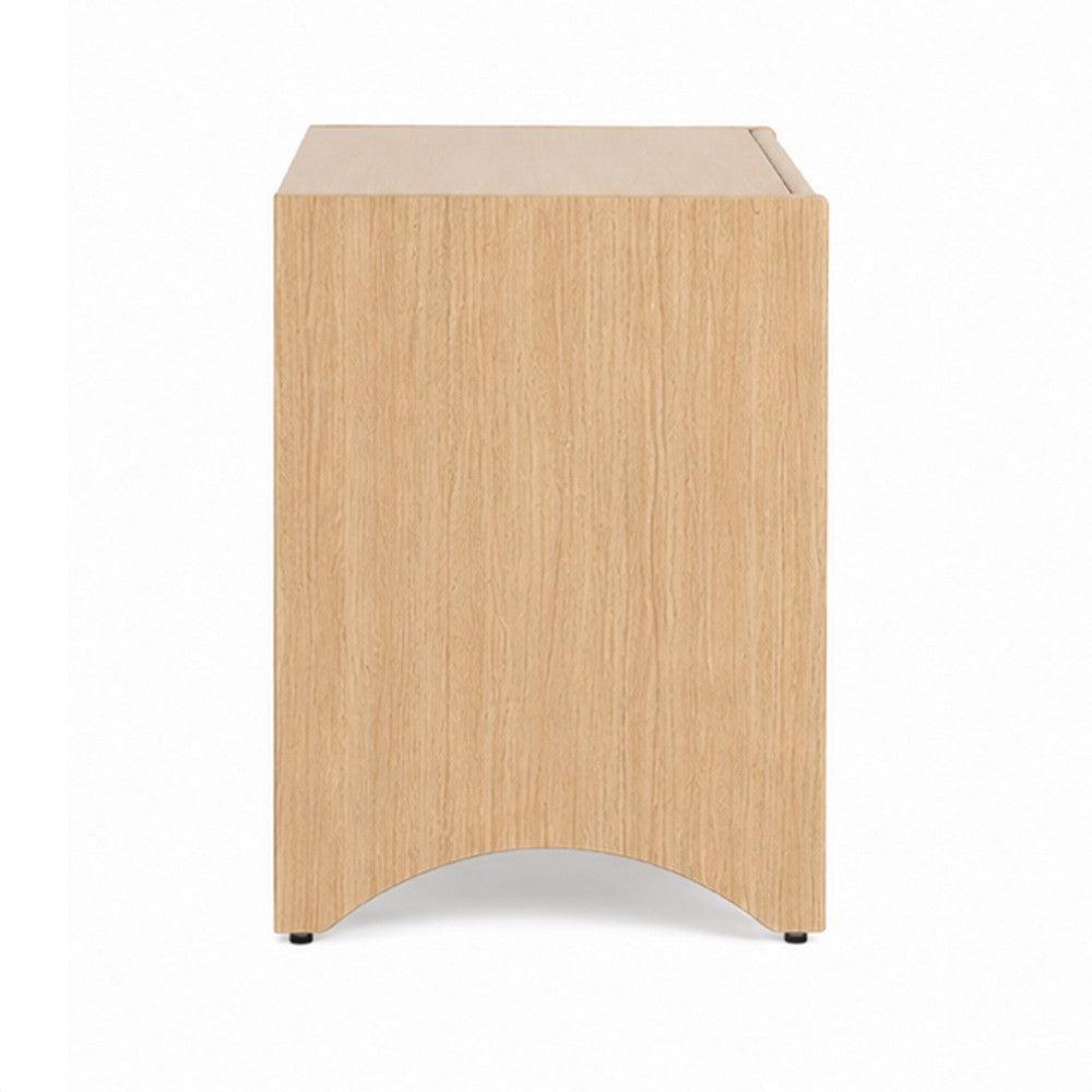Cera Side End Table with Pet Nook | 1 Drawer | 16" Natural Brown