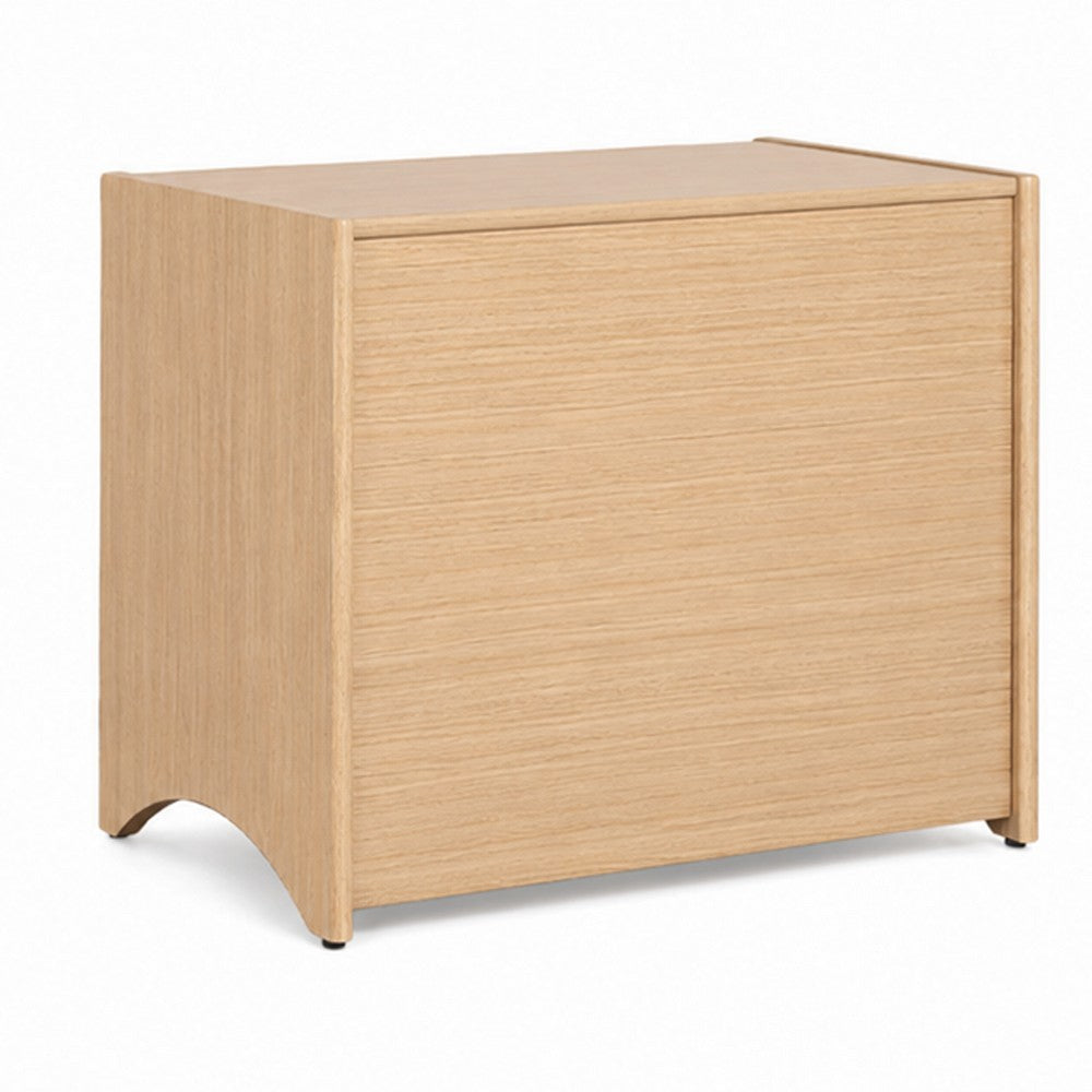 Cera Side End Table with Pet Nook | 1 Drawer | 16" Natural Brown