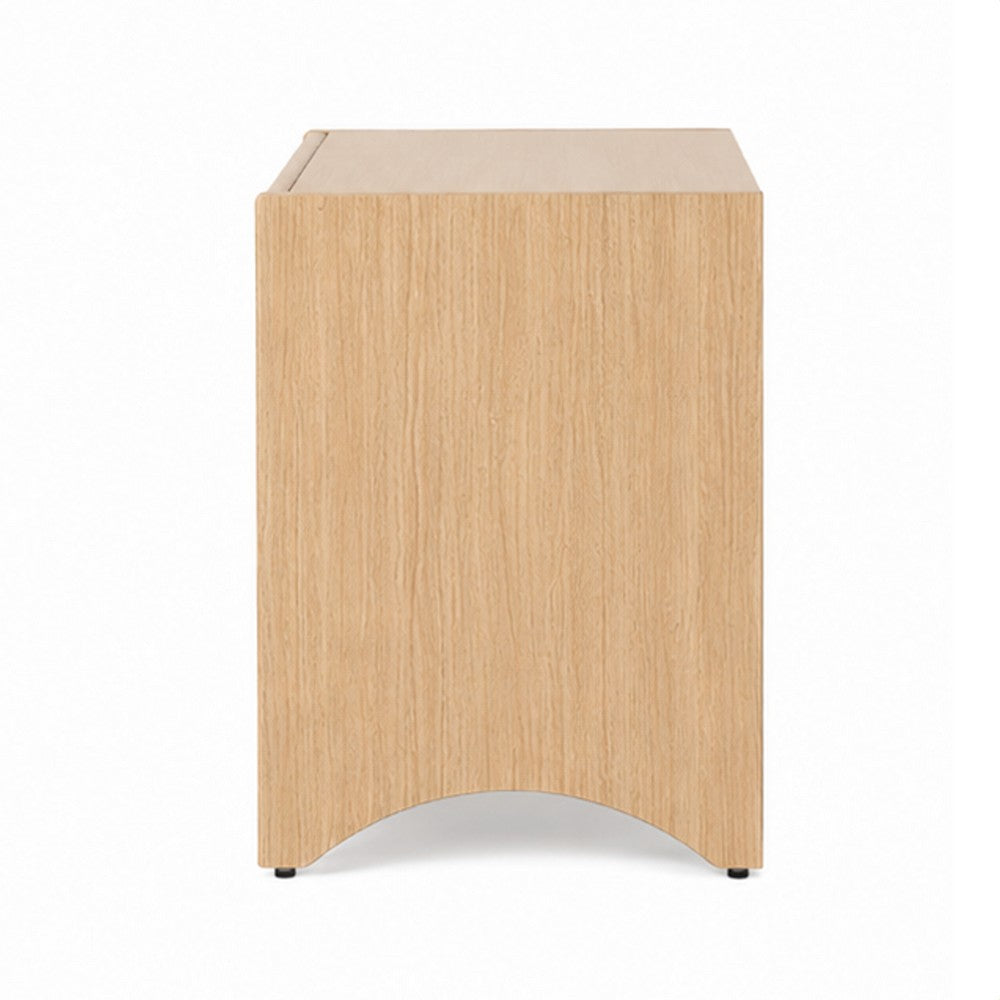 Cera Side End Table with Pet Nook | 1 Drawer | 16" Natural Brown