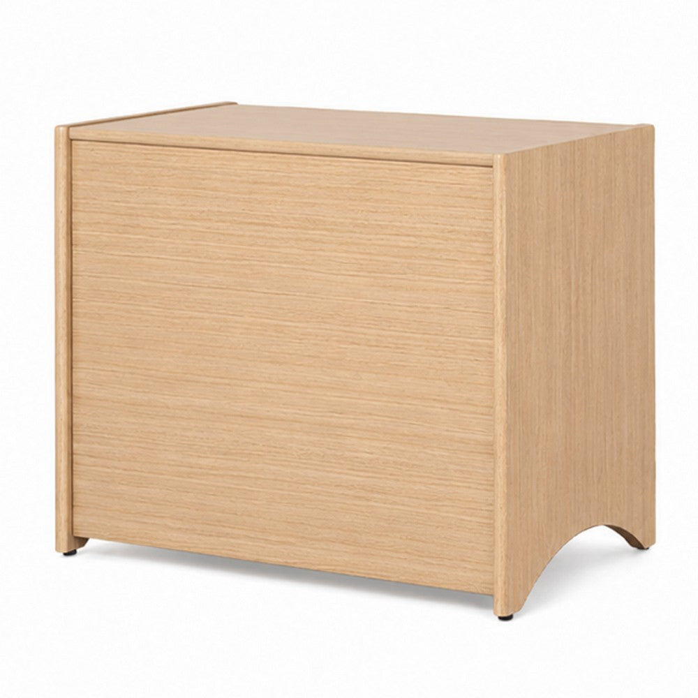 Cera Side End Table with Pet Nook | 1 Drawer | 16" Natural Brown