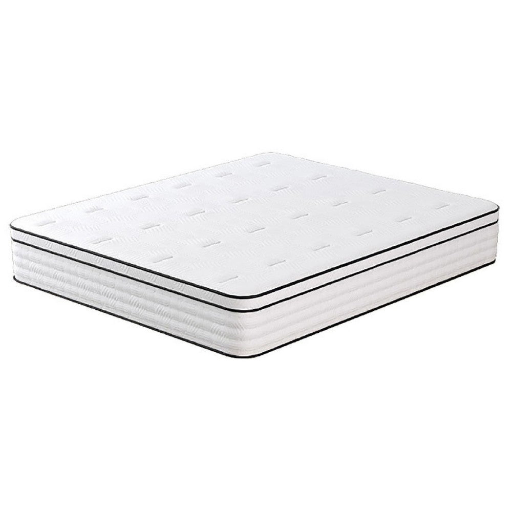 Mysa Queen Size Euro Top Mattress | Pocket Coil Springs | 12" White