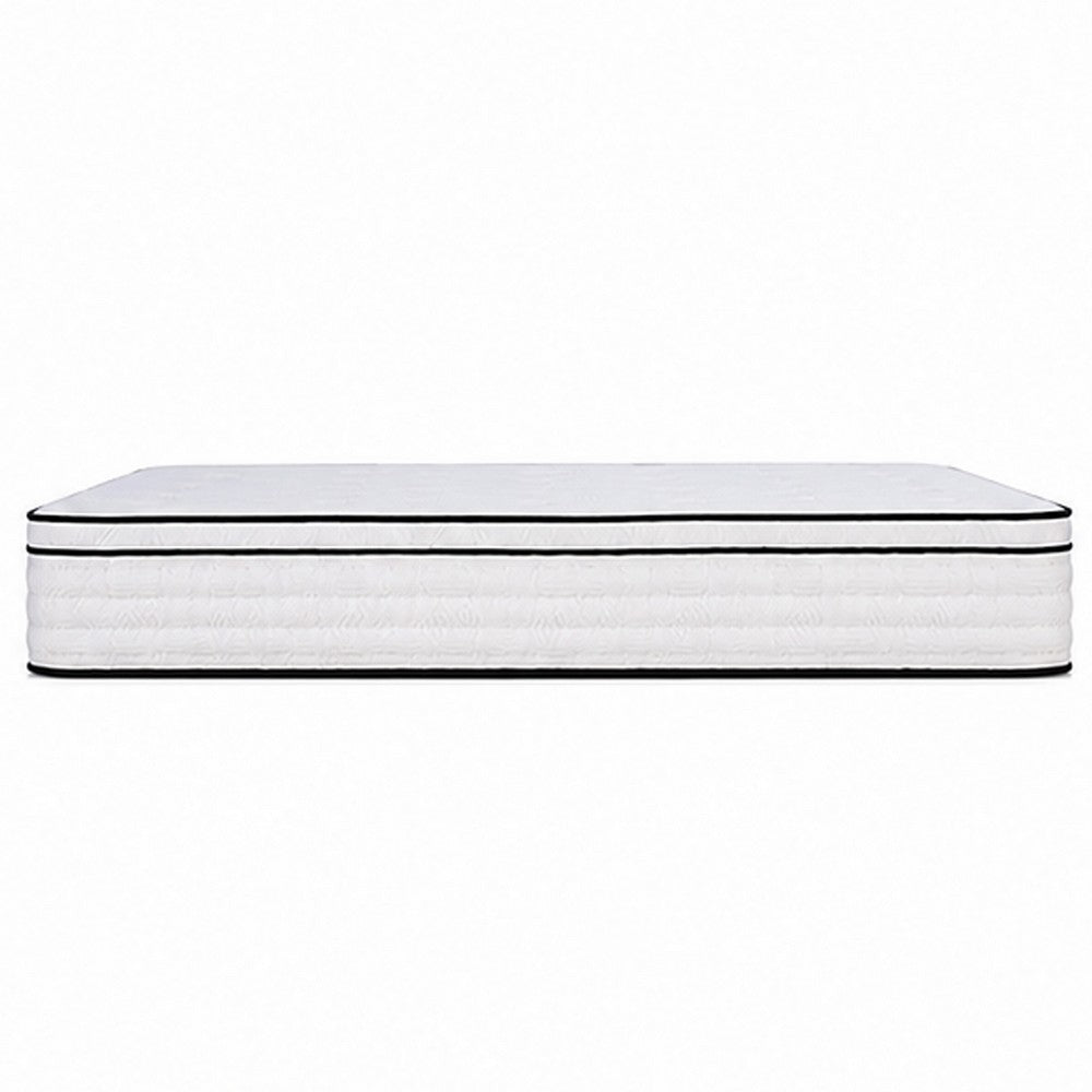 Mysa Queen Size Euro Top Mattress | Pocket Coil Springs | 12" White