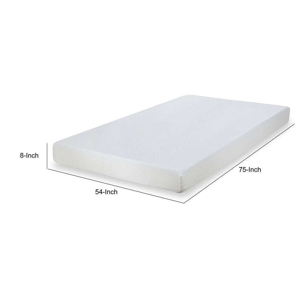 Aysa Full Size Mattress | Memory Foam | White Polyester Cover | 8"