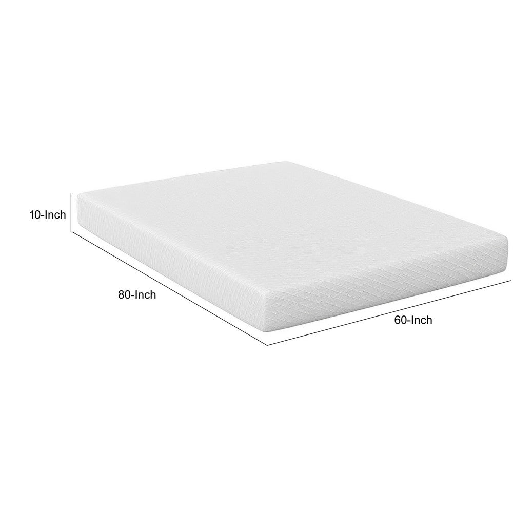 Aysa Queen Size Mattress | Memory Foam | White Polyester Cover | 10"