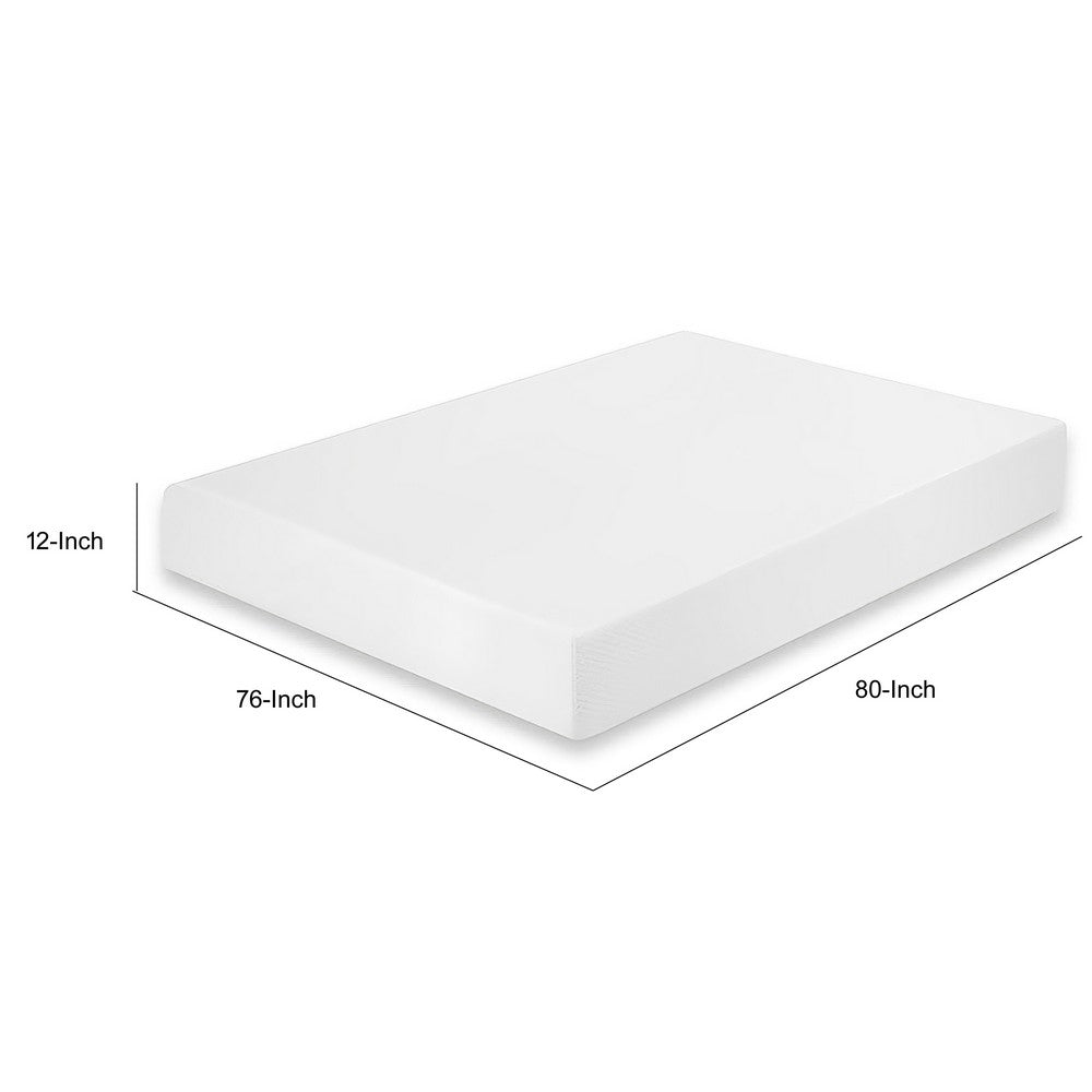 Aysa King Size Mattress | Memory Foam | White Polyester Cover | 12"